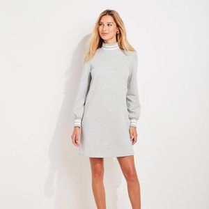 VINEYARD VINES Varsity Tipped Sweatshirt dress • grey white • M